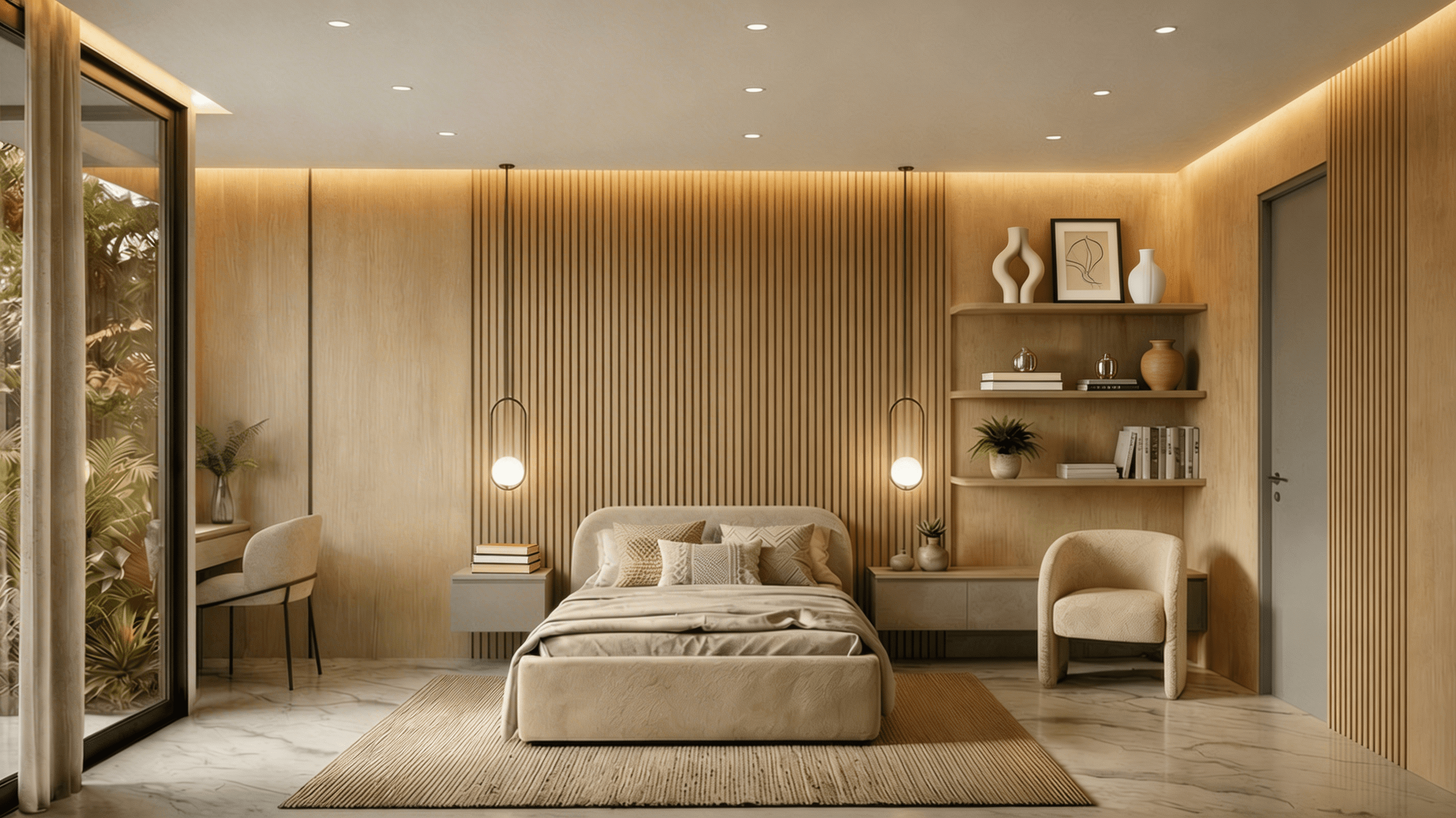 Dormitorio secundario con atmósfera serena